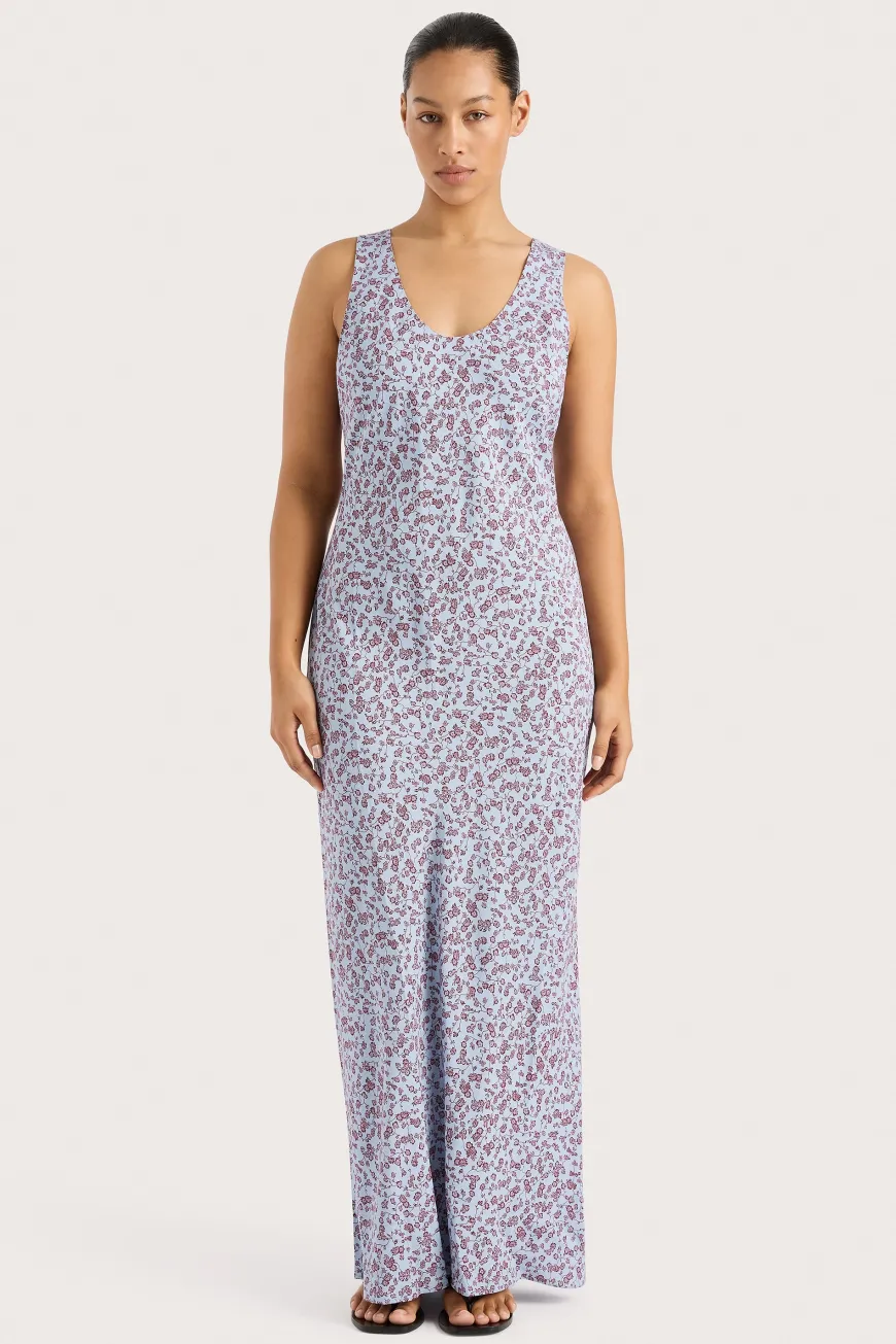 Olivia Maxi Dress Amaryllis Floral Blue