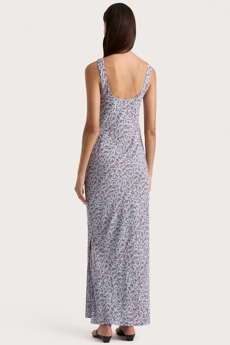 Olivia Maxi Dress Amaryllis Floral Blue