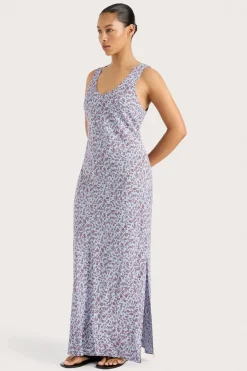 Olivia Maxi Dress Amaryllis Floral Blue