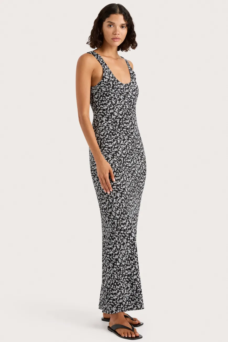 Olivia Maxi Dress Amaryllis Floral Black