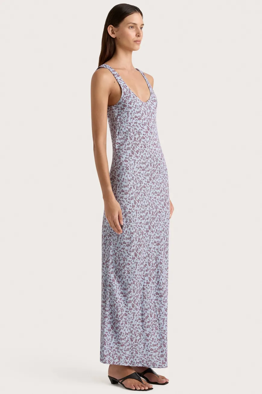 Olivia Maxi Dress Amaryllis Floral Blue
