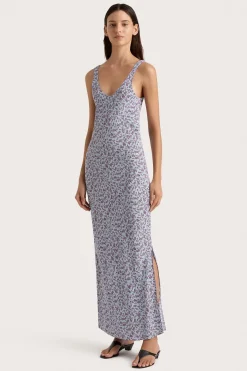 Olivia Maxi Dress Amaryllis Floral Blue