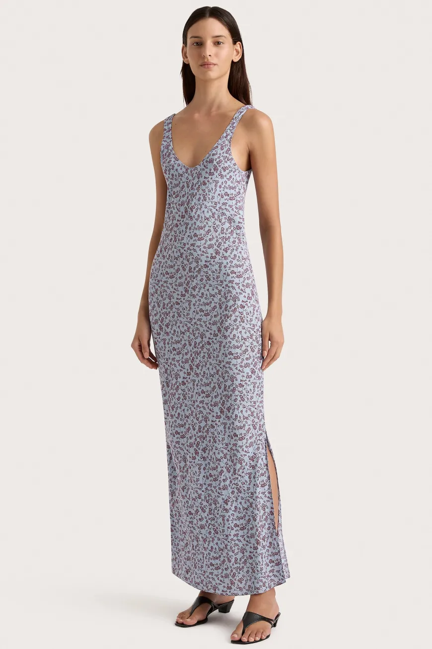 Olivia Maxi Dress Amaryllis Floral Blue