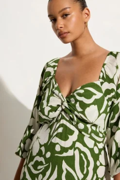Ondina Midi Dress Pavito Floral Olive - Final Sale