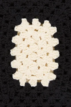 Ostia Crochet Bag Black/Off White