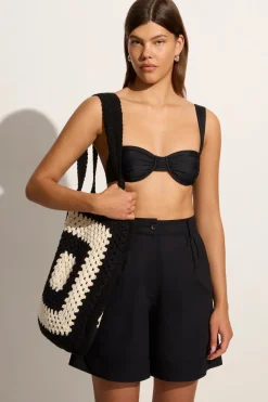 Ostia Crochet Bag Black/Off White