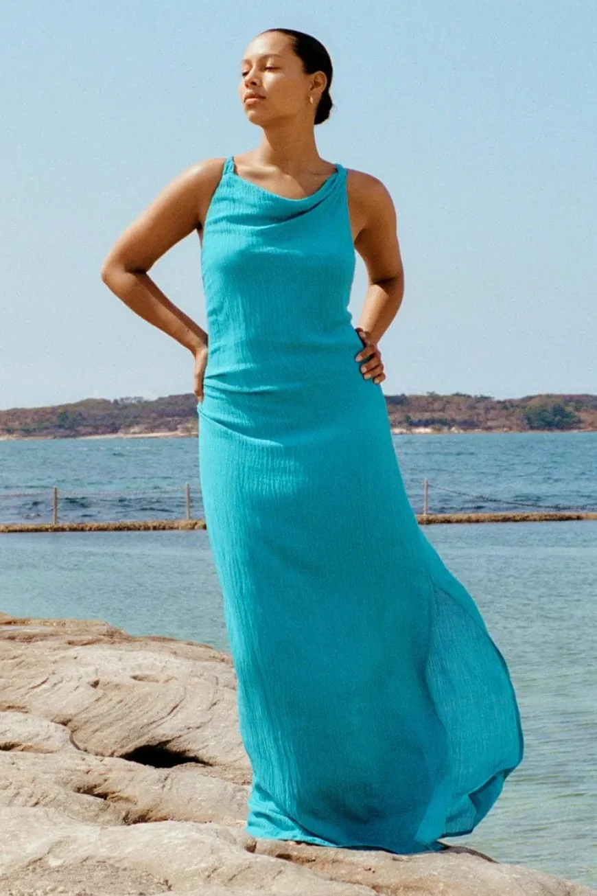 Palermo Maxi Dress Turquoise - Final Sale