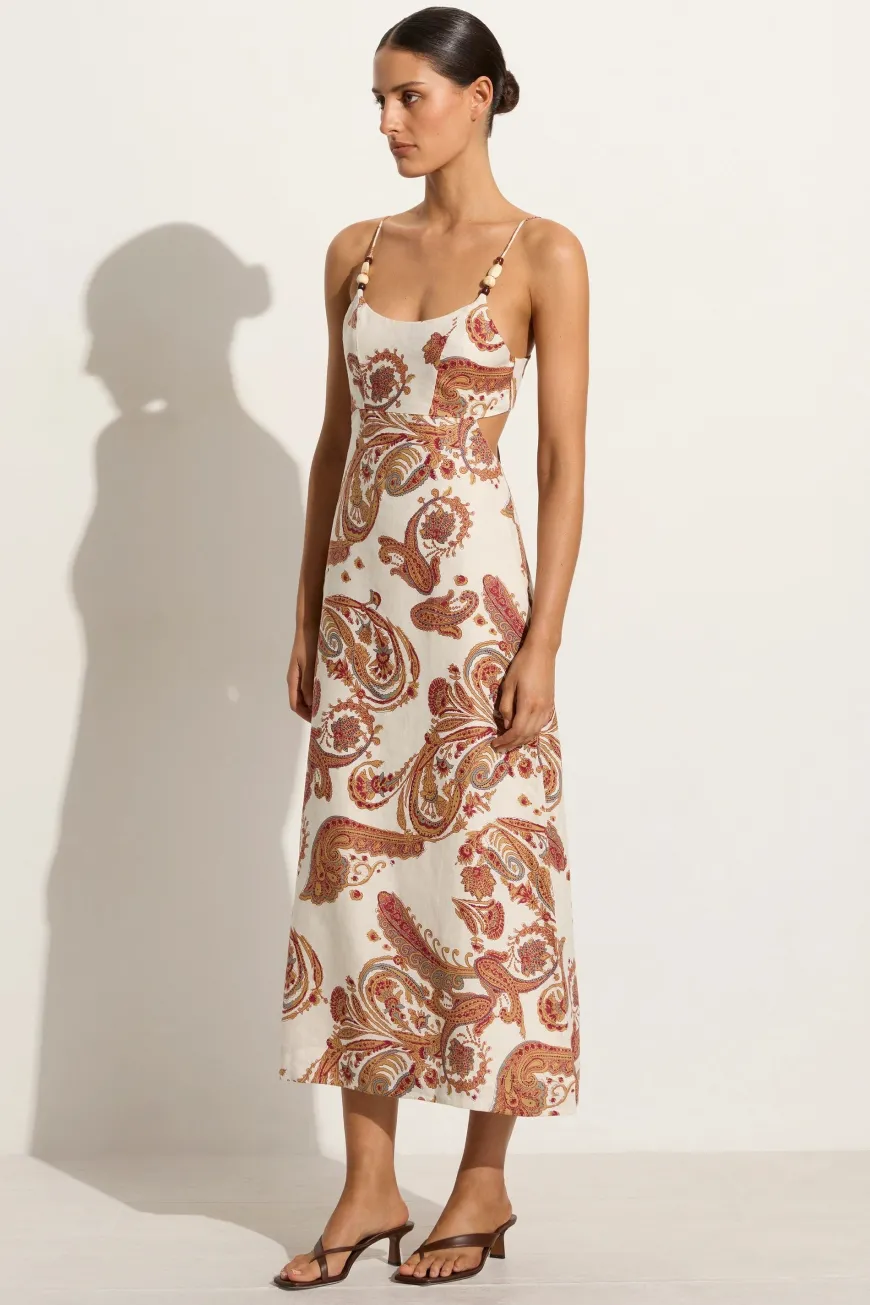 Regina Midi Dress Alessia Paisley