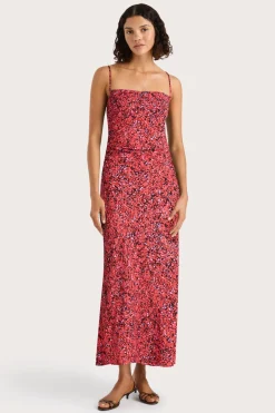Rosas Midi Dress Meander Micro Red