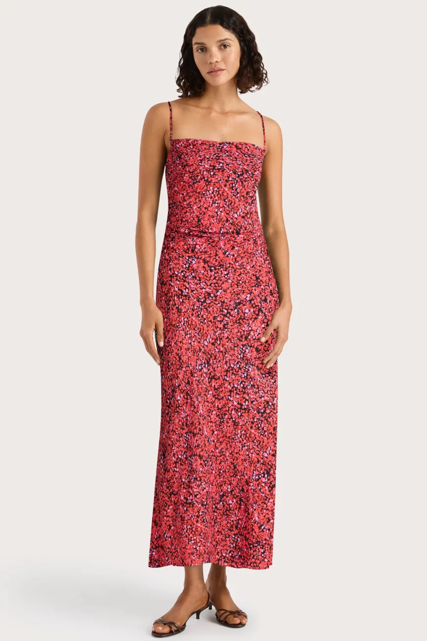 Rosas Midi Dress Meander Micro Red