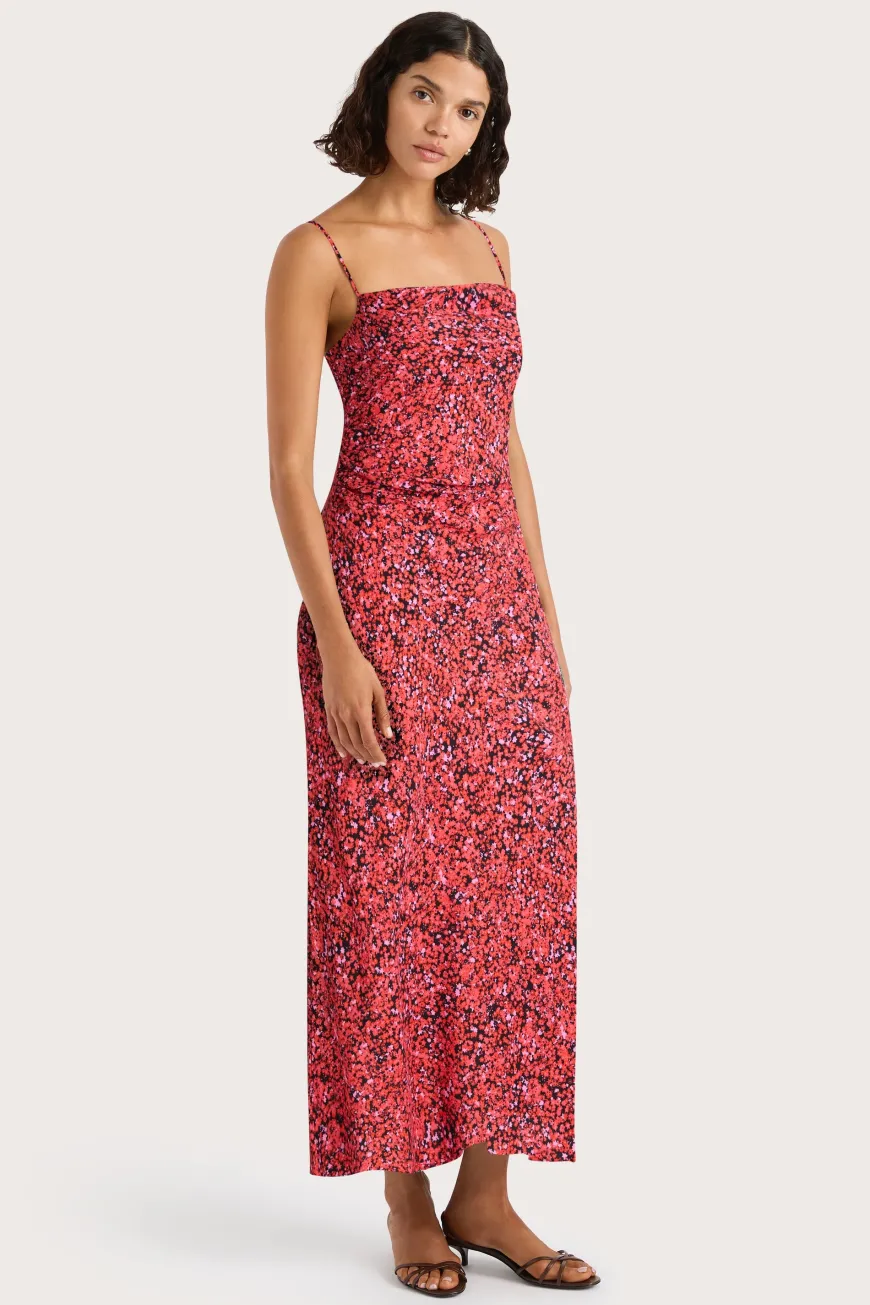 Rosas Midi Dress Meander Micro Red