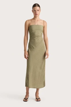 Rosas Midi Dress Oliander Khaki