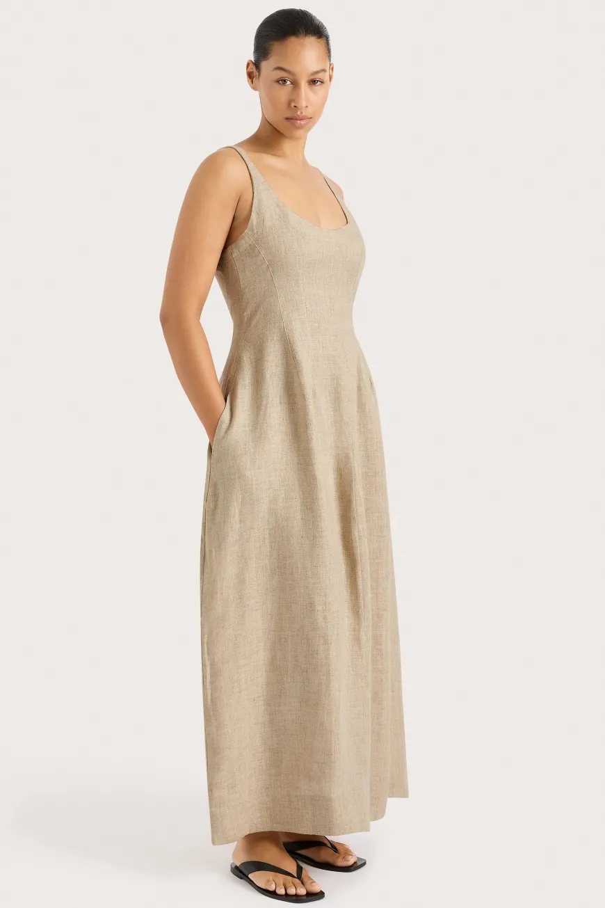 Sanne Midi Dress Oatmeal