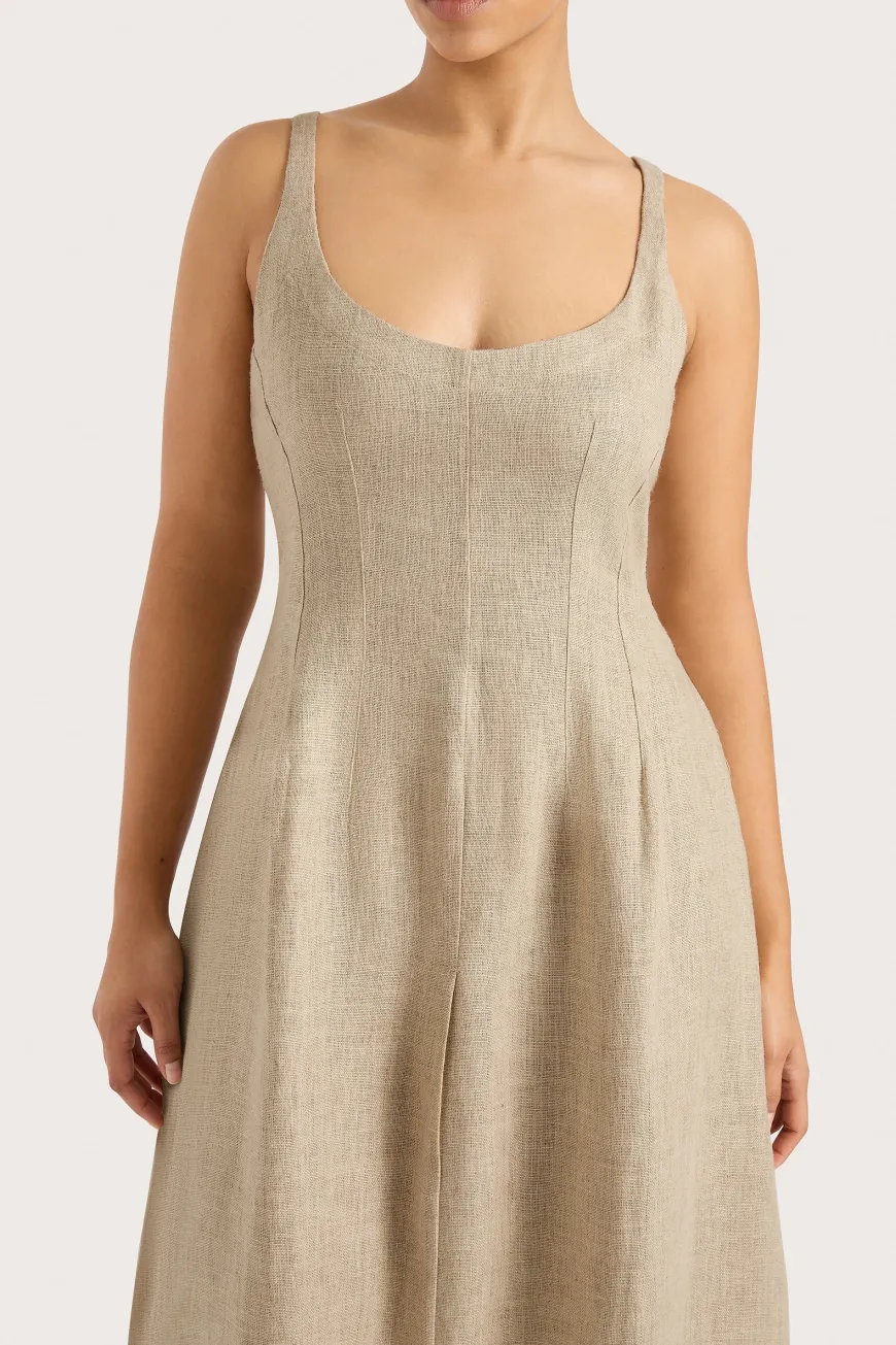 Sanne Midi Dress Oatmeal