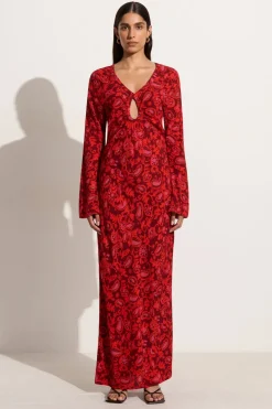 Santino Maxi Dress Selcetta Paisley Red