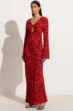 Santino Maxi Dress Selcetta Paisley Red