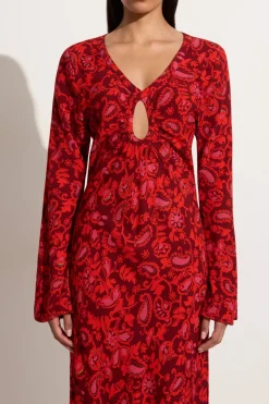 Santino Maxi Dress Selcetta Paisley Red