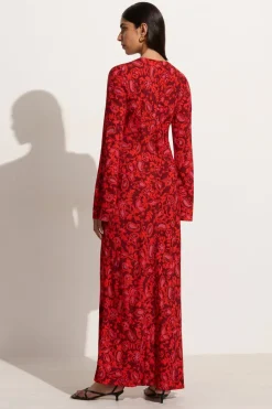 Santino Maxi Dress Selcetta Paisley Red