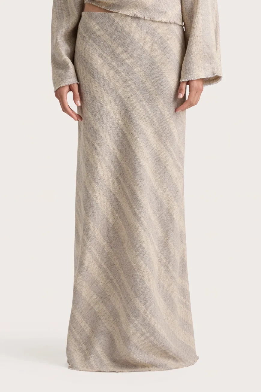Sao Paulo Skirt Sand Sky Stripe