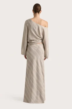 Sao Paulo Skirt Sand Sky Stripe
