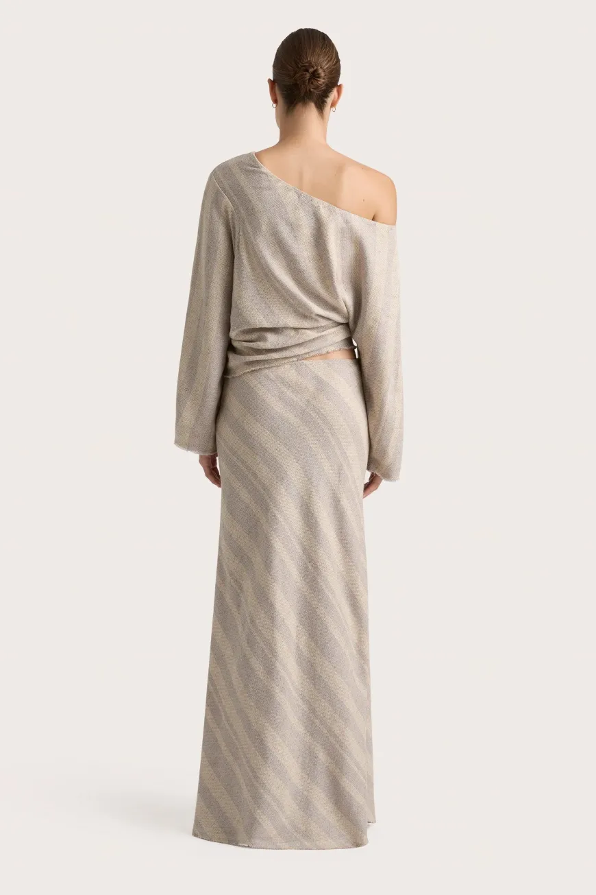 Sao Paulo Skirt Sand Sky Stripe