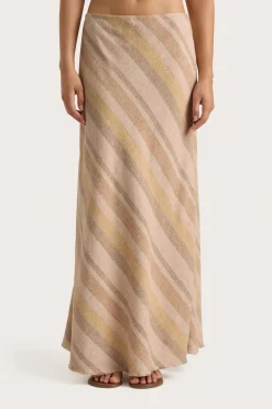 Sao Paulo Skirt Terracotta Stripe