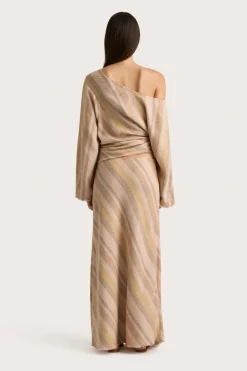 Sao Paulo Skirt Terracotta Stripe
