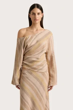 Sao Paulo Top Terracotta Stripe