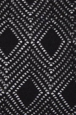 Serena Pointelle Knit Dress Black