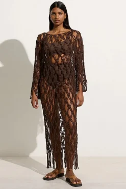 Sintra Macrame Dress Chocolate - Final Sale
