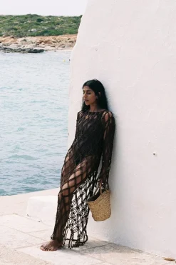 Sintra Macrame Dress Chocolate - Final Sale