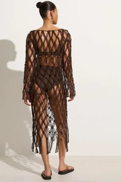 Sintra Macrame Dress Chocolate - Final Sale