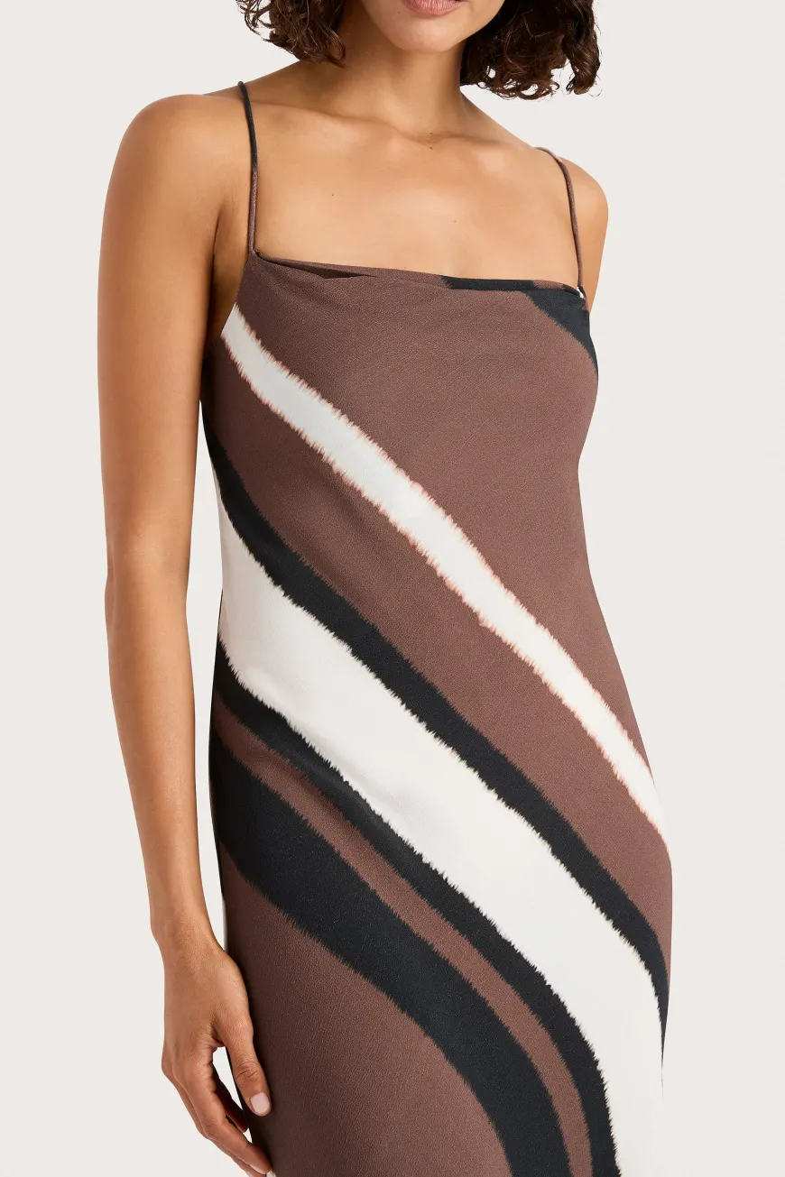 Sisudo Maxi Dress Futura Stripe Chocolate