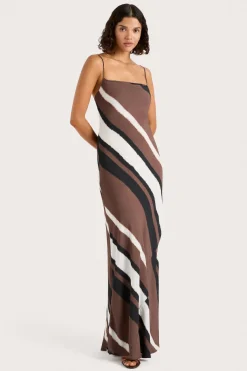 Sisudo Maxi Dress Futura Stripe Chocolate