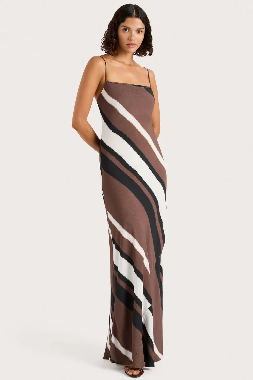 Sisudo Maxi Dress Futura Stripe Chocolate
