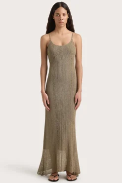 Treillis Maxi Dress Khaki
