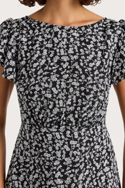 Valras Mini Dress Amaryllis Floral Black