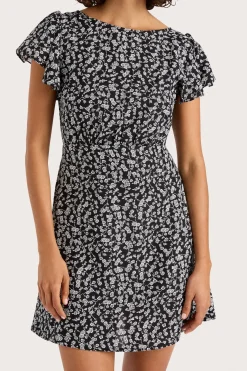 Valras Mini Dress Amaryllis Floral Black